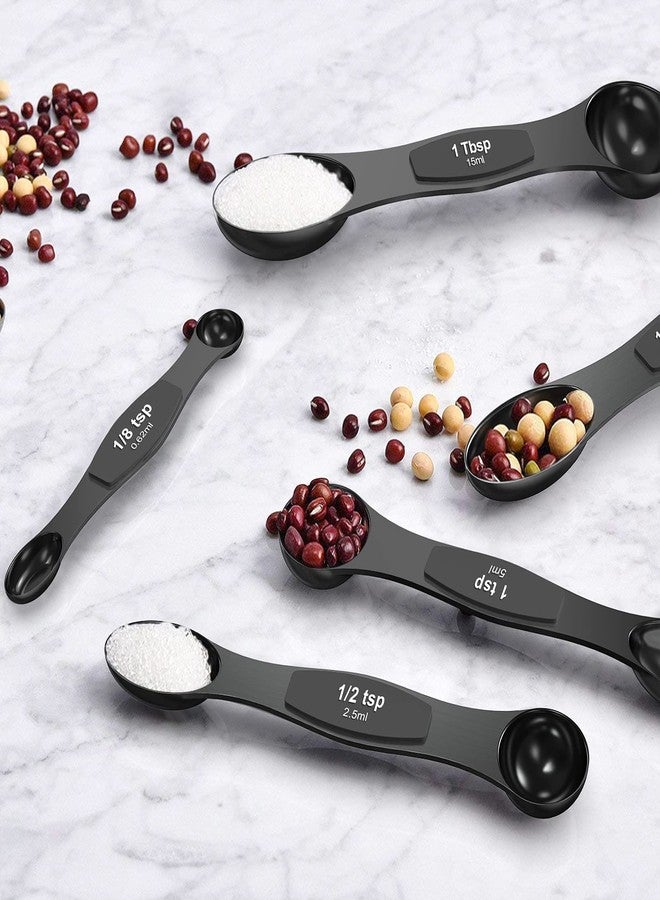 Wildone 21 Piece Black Measuring Cups & Spoons, Includes 7 Stainless Steel Measuring Cups, 8 Double Sided Measuring Spoons, 1 Leveler & 5 Mini Spoons - Image 4